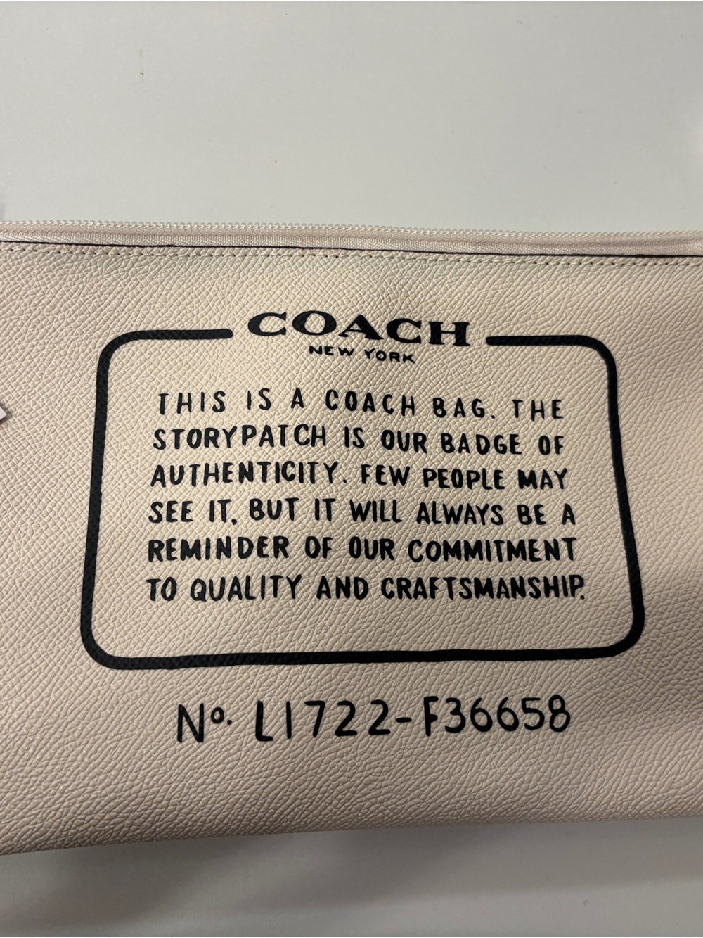Coach Cream Storypatch Leather Wristlet Clutch